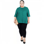 Seduva Women's Casual Solid Green Top (Green, Cotton Linen Blend)