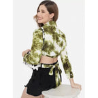 Seduva Women's Casual Printed Green Top (Green)