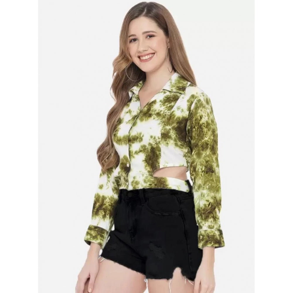 Seduva Women's Casual Printed Green Top (Green)