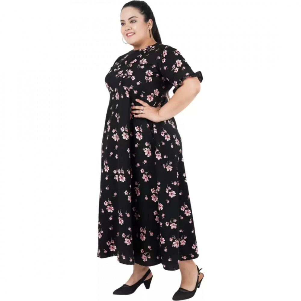 Seduva Women's Maxi Black Dress (Black, Poly Crepe)