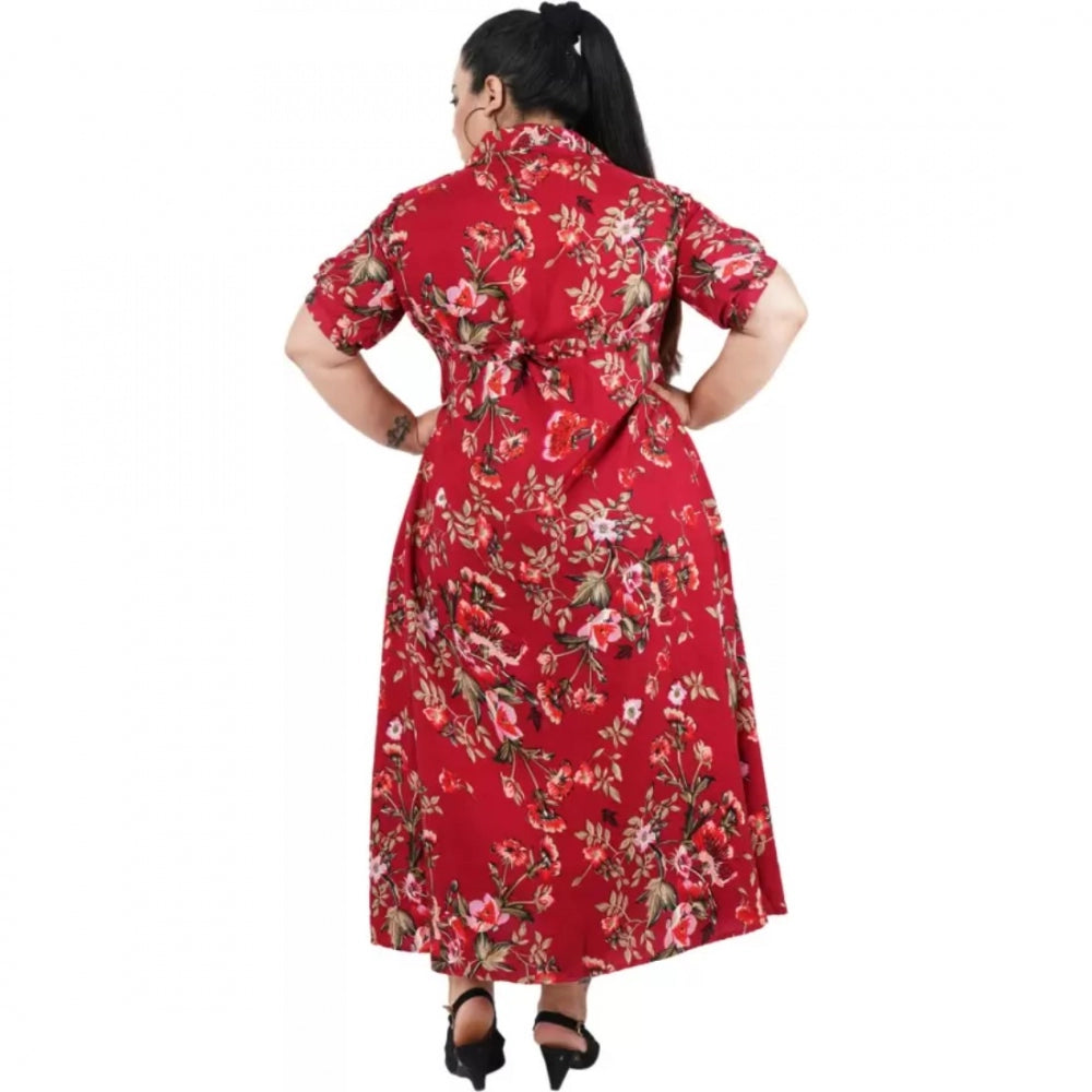Seduva Women's Fit And Flare Maroon Dress (Maroon)