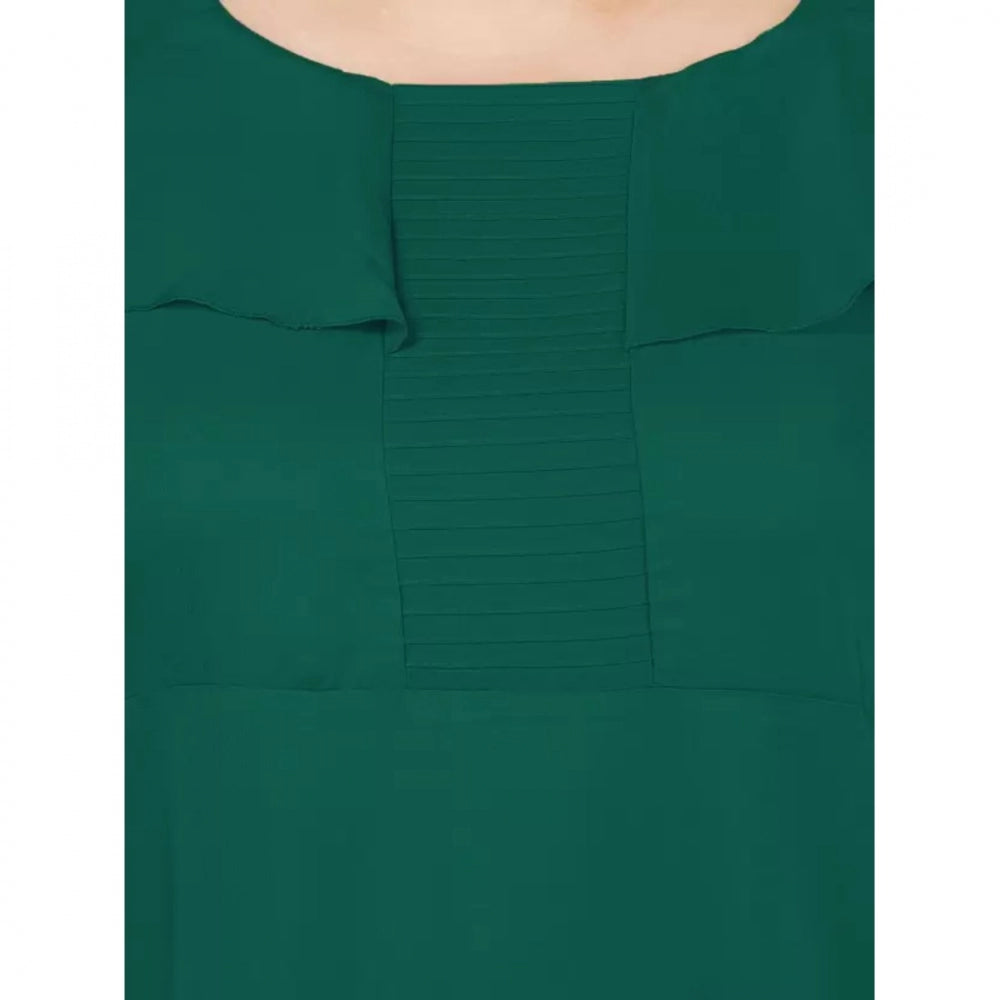 Seduva Women's Fit And Flare Green Dress (Green)