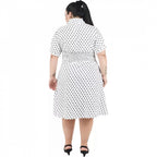 Seduva Women's Cinched Waist White Dress (White, Poly Crepe)