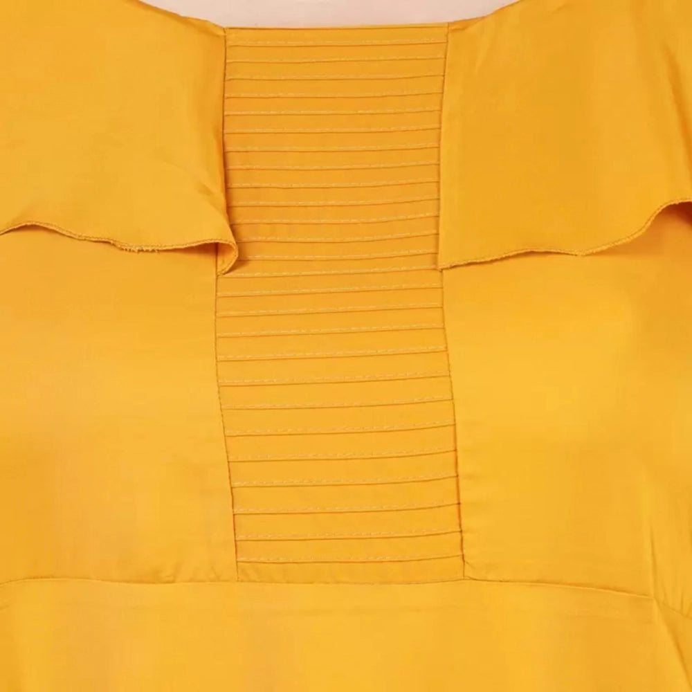 Seduva Women's Fit And Flare Yellow Dress (Yellow)