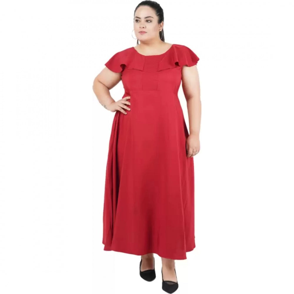 Seduva Women's Fit And Flare Maroon Dress (Maroon)
