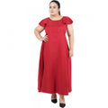 Seduva Women's Fit And Flare Maroon Dress (Maroon)