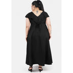 Seduva Women's Fit And Flare Black Dress (Black)