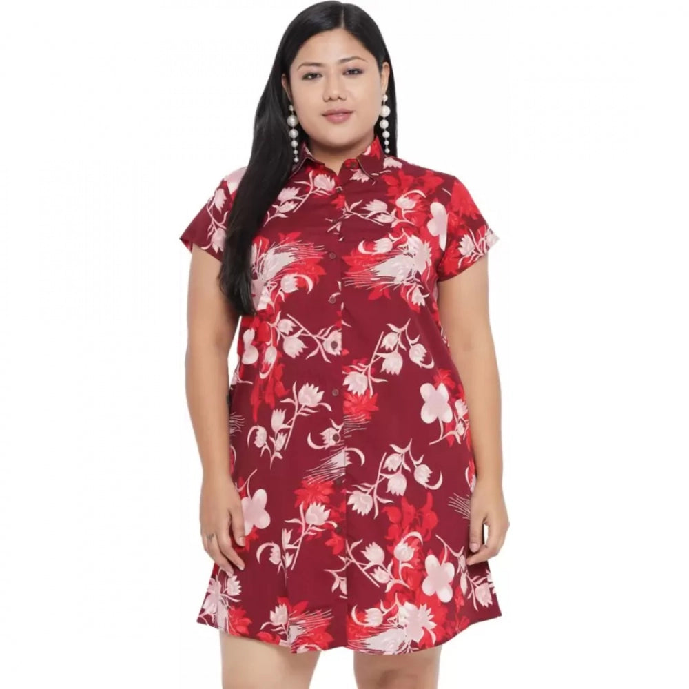 Seduva Women's Shirt Maroon Dress (Maroon)