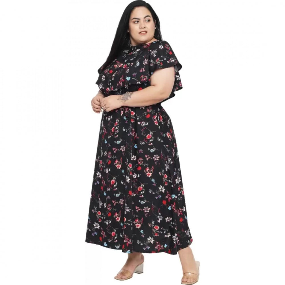 Seduva Women's Fit And Flare Black Dress (Black)