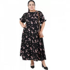 Seduva Women's Maxi Black Dress (Black, Poly Crepe)