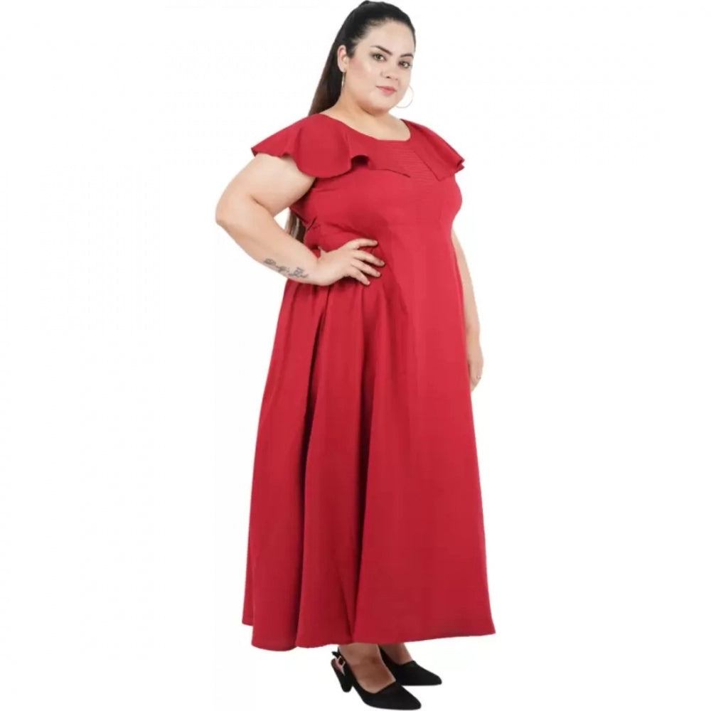 Seduva Women's Fit And Flare Maroon Dress (Maroon)