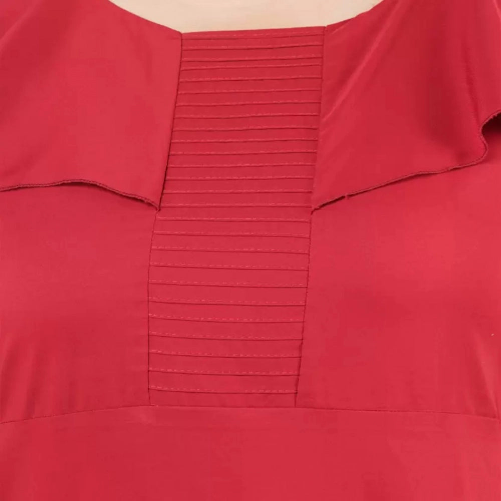 Seduva Women's Fit And Flare Maroon Dress (Maroon)