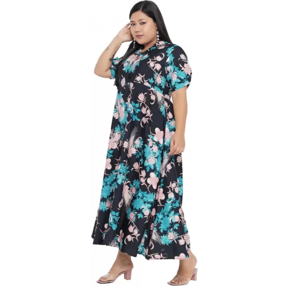 Seduva Women's Fit And Flare Green Dress (Multicolor)