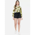 Seduva Women's Casual Printed Green Top (Green)