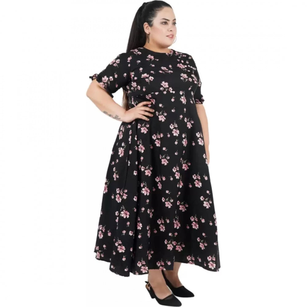 Seduva Women's Maxi Black Dress (Black, Poly Crepe)