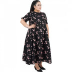 Seduva Women's Maxi Black Dress (Black, Poly Crepe)