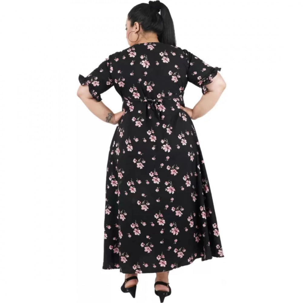 Seduva Women's Maxi Black Dress (Black, Poly Crepe)
