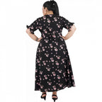 Seduva Women's Maxi Black Dress (Black, Poly Crepe)
