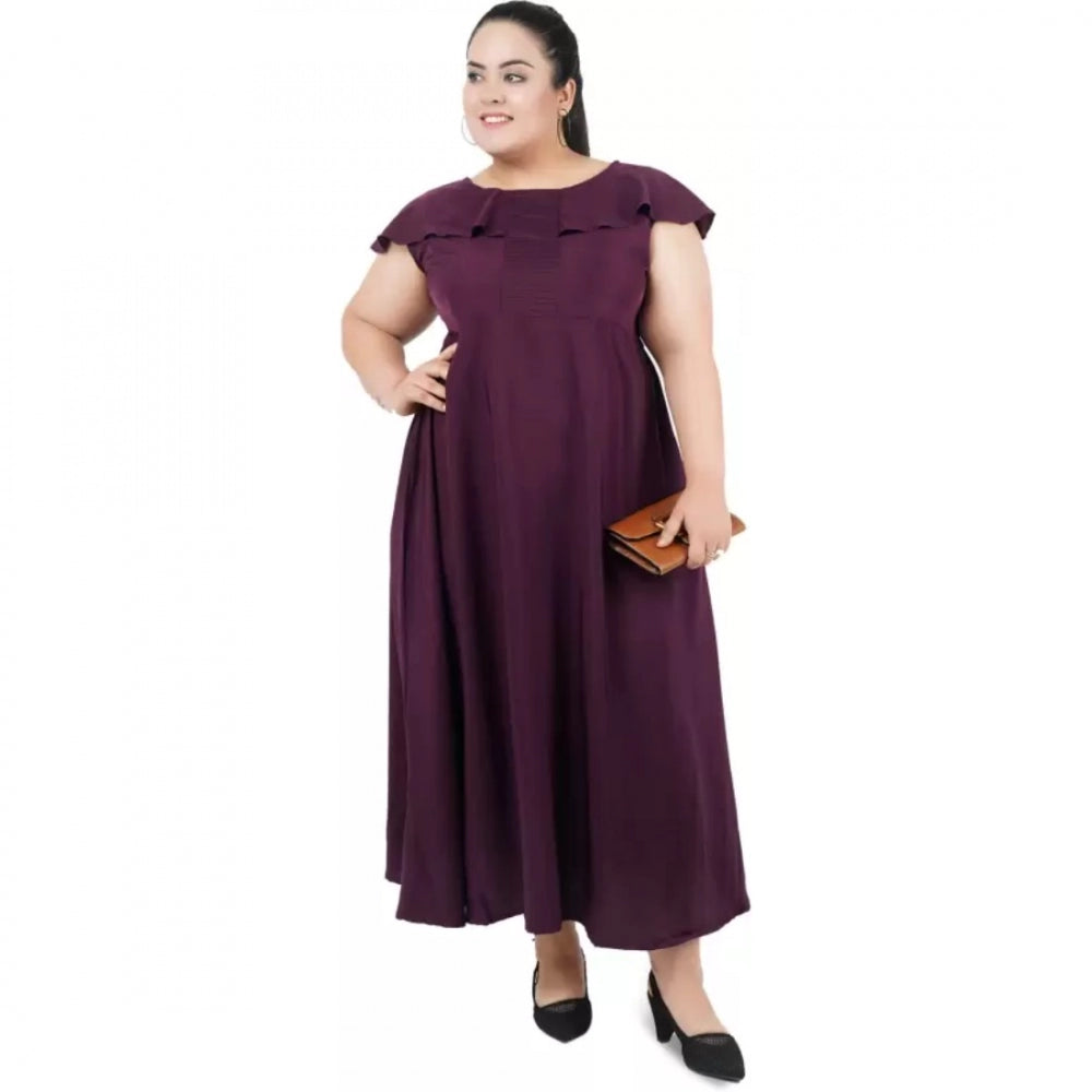 Seduva Women's Fit And Flare Purple Dress (Purple)
