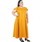 Seduva Women's Fit And Flare Yellow Dress (Yellow)