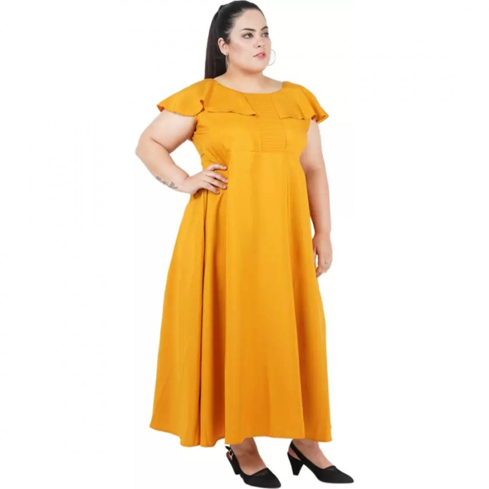 Seduva Women's Fit And Flare Yellow Dress (Yellow)