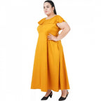 Seduva Women's Fit And Flare Yellow Dress (Yellow)