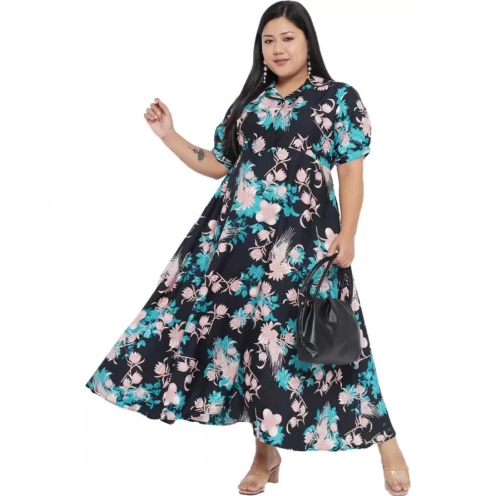 Seduva Women's Fit And Flare Green Dress (Multicolor)