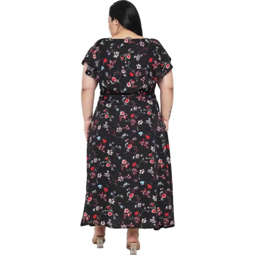 Seduva Women's Fit And Flare Black Dress (Black)
