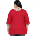 Seduva Women's Casual Embroidered Maroon Top (Maroon)