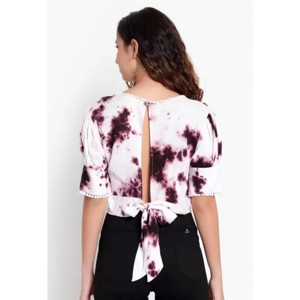 Seduva Women's Casual Tie And Dye Purple Top (Purple)