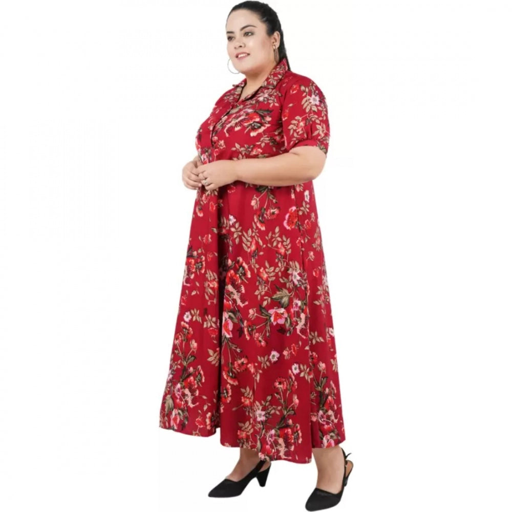 Seduva Women's Fit And Flare Maroon Dress (Maroon)