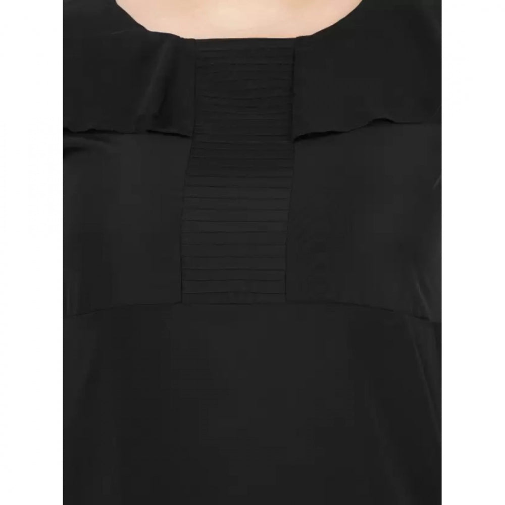 Seduva Women's Fit And Flare Black Dress (Black)