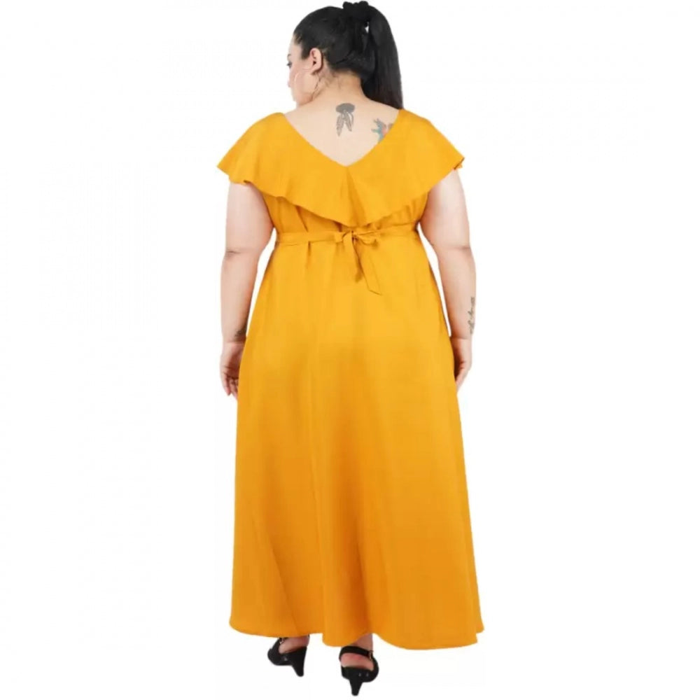 Seduva Women's Fit And Flare Yellow Dress (Yellow)
