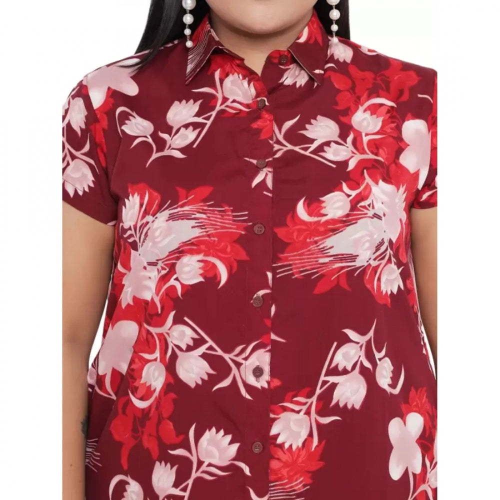 Seduva Women's Shirt Maroon Dress (Maroon)