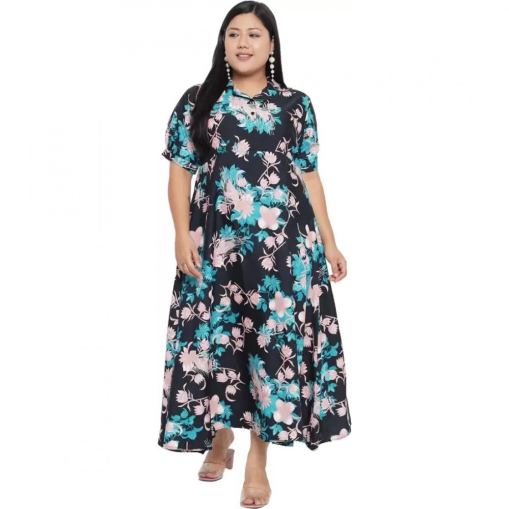 Seduva Women's Fit And Flare Green Dress (Multicolor)