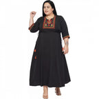 Seduva Women's Fit And Flare Black Dress (Black)