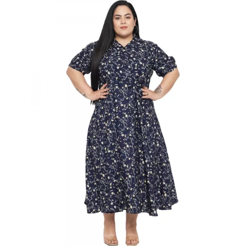 Seduva Women's Fit And Flare Blue Dress (Blue)