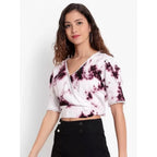 Seduva Women's Casual Tie And Dye Purple Top (Purple)