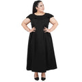 Seduva Women's Fit And Flare Black Dress (Black)