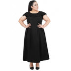 Seduva Women's Fit And Flare Black Dress (Black)