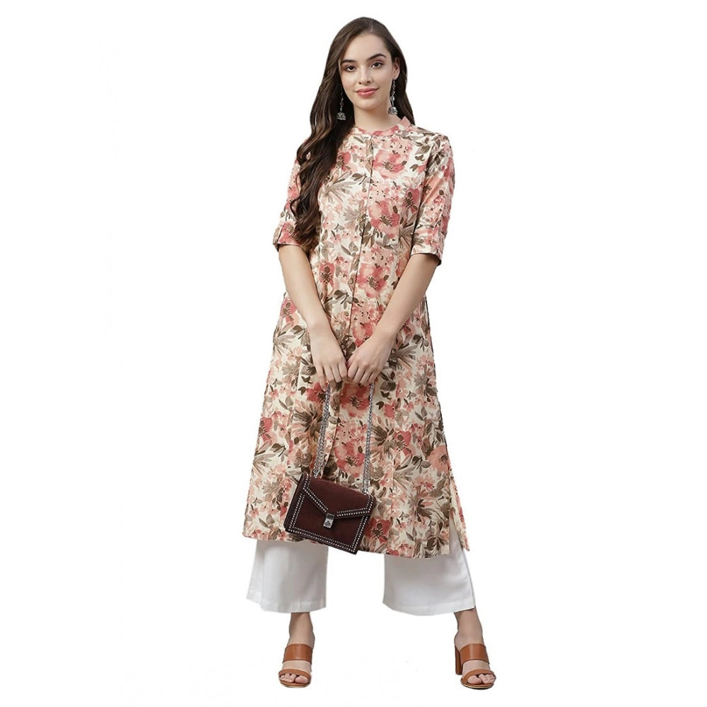 Seduva Women's Cotton Printed Floral Print Kurti (Multicolor, Cotton)