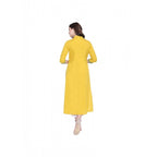 Seduva Women's Khadi Embroidered Kurti (Yellow, Khadi)