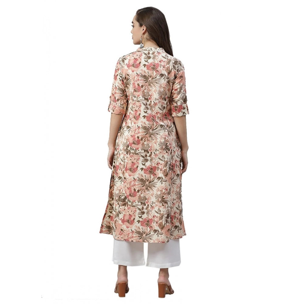 Seduva Women's Cotton Printed Floral Print Kurti (Multicolor, Cotton)