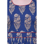 Seduva Women's Cotton Printed Anarkali Kurti (Blue, Cotton)