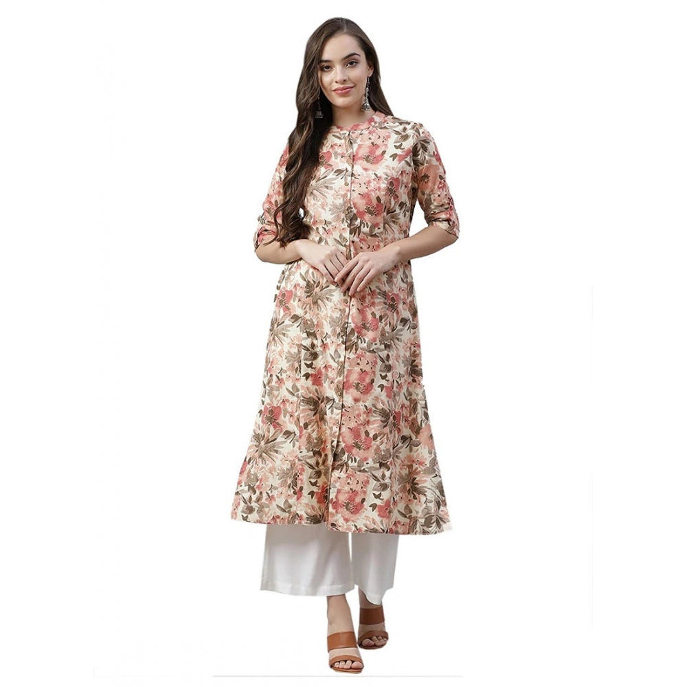 Seduva Women's Cotton Printed Floral Print Kurti (Multicolor, Cotton)