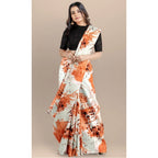 Seduva Women's Joya Silk Saree with Blouse (Orange, 5-6 Mtrs)