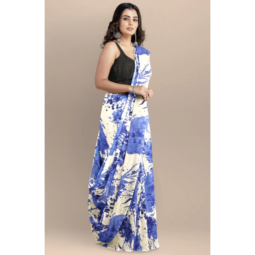 Seduva Women's Joya Silk Saree with Blouse (Blue, 5-6 Mtrs)