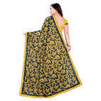 Seduva Women's Lycra Blend Saree with Blouse (Mustard, 5-6 Mtrs)