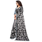 Seduva Women's Lycra Blend Saree with Blouse (Grey, 5-6 Mtrs)