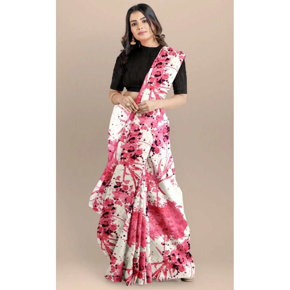 Seduva Women's Joya Silk Saree with Blouse (Pink, 5-6 Mtrs)